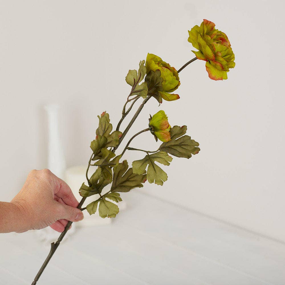 Factory Direct Craft - 27" Artificial Ranunculus Flower Stem - Select Color  - Red