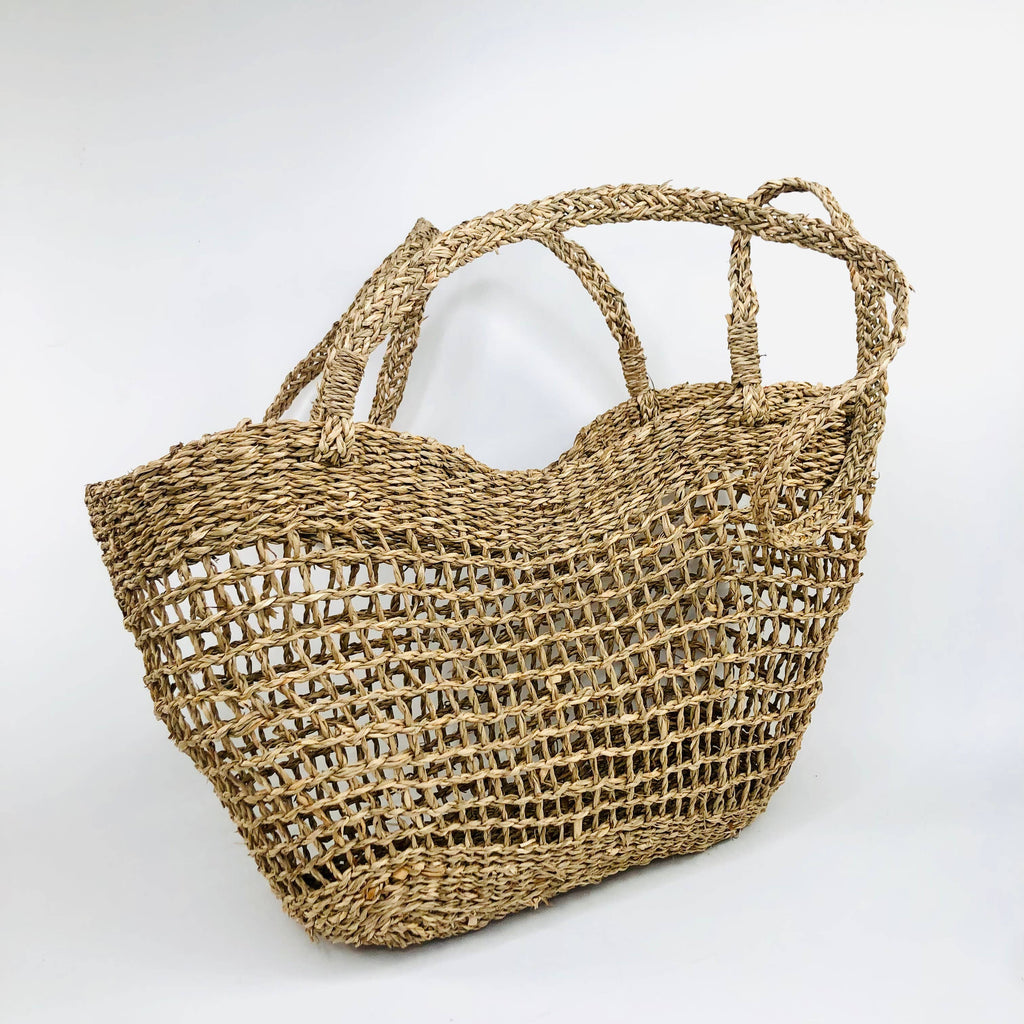 GreenWave - Woven Wicker Shoulder Bag in Seagrass Market