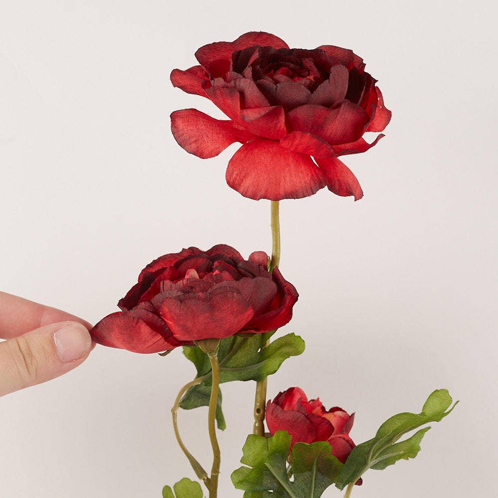 Factory Direct Craft - 27" Artificial Ranunculus Flower Stem - Select Color  - Red