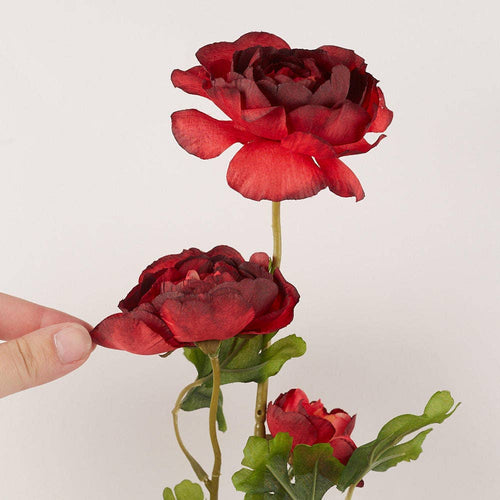 Factory Direct Craft - 27" Artificial Ranunculus Flower Stem - Select Color  - Red