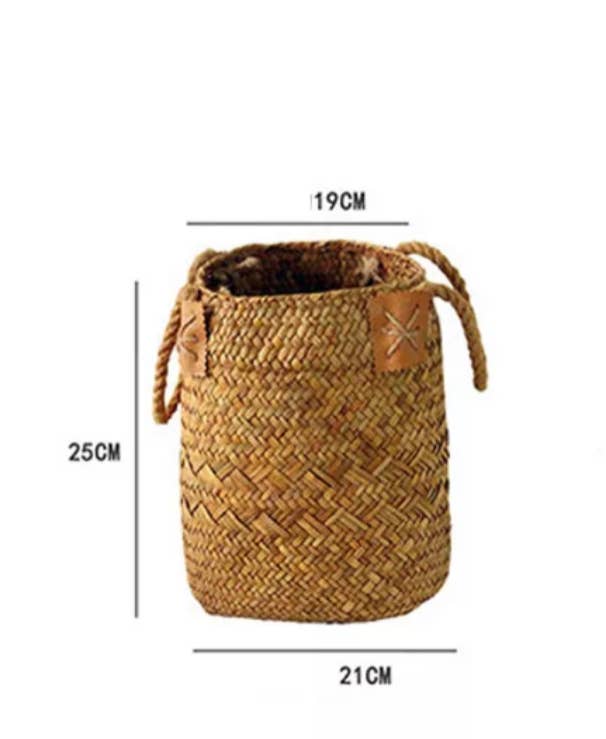 GreenWave - Seagrass woven boho storage flower basket (large)