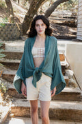 Leto Accessories - 🌸 Boho Chic Kimono Wrap - Flowy Sleeves & Lightweight - Pine