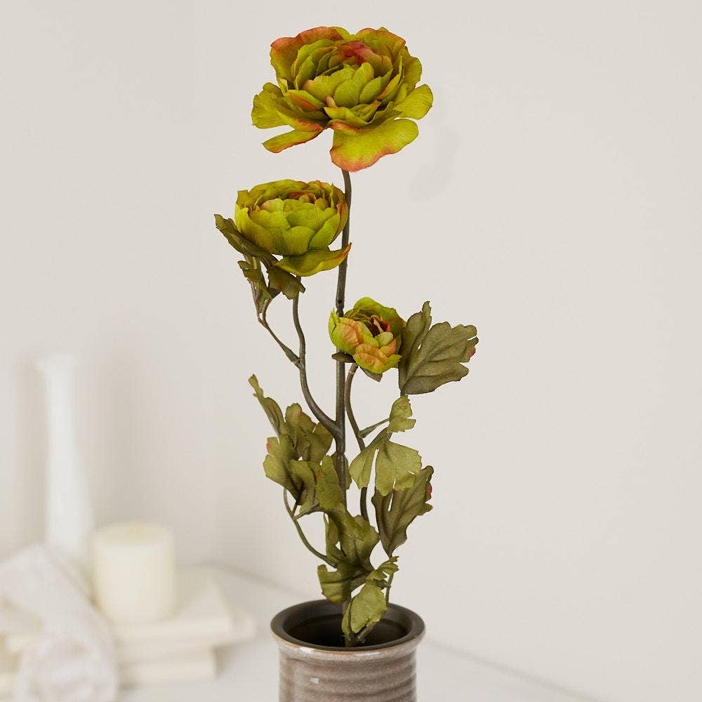 Factory Direct Craft - 27" Artificial Ranunculus Flower Stem - Select Color  - Red