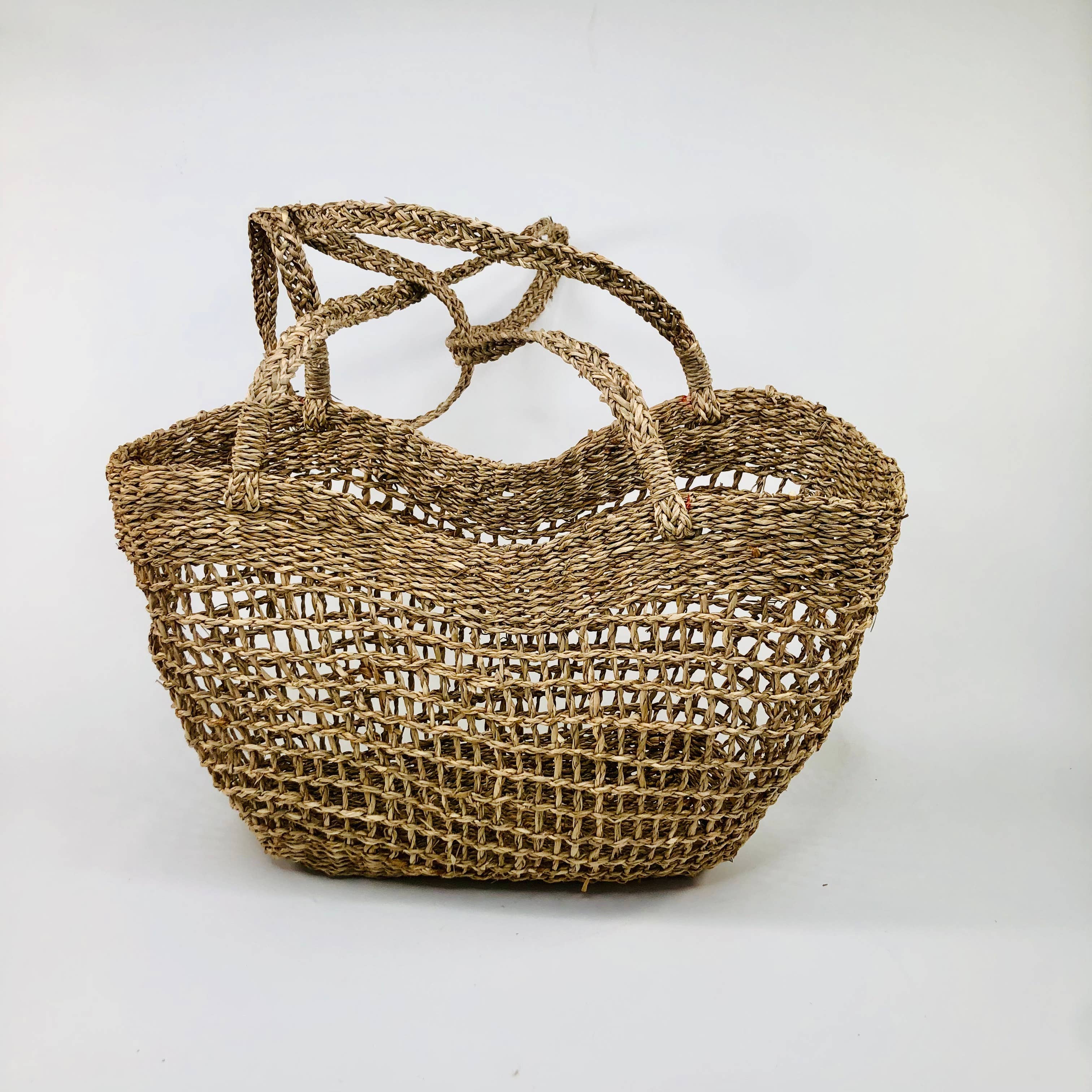 GreenWave - Woven Wicker Shoulder Bag in Seagrass Market