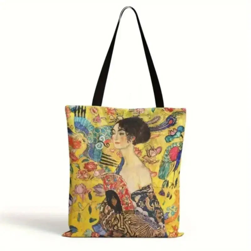 Gustav Klimt Inspired Art Tote Bag – Reusable Canvas Tote