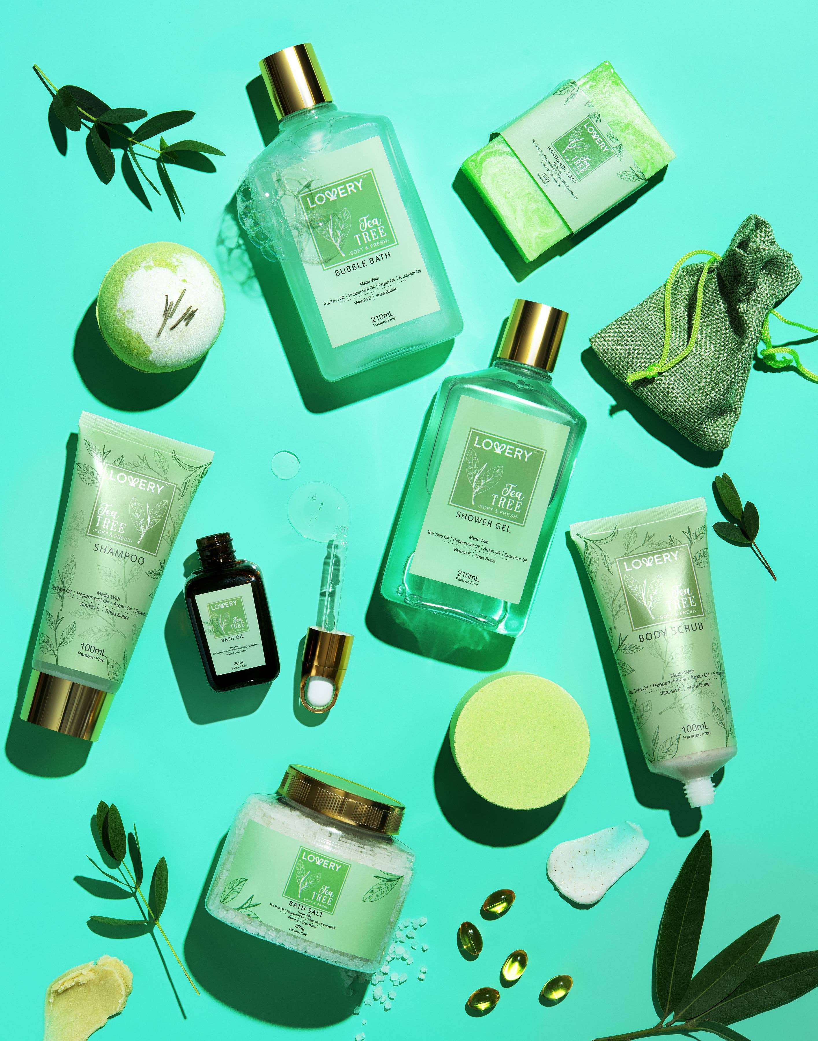 Lovery - Tea Tree Bath & Body Set - Luxury Aromatherapy Home Spa Set