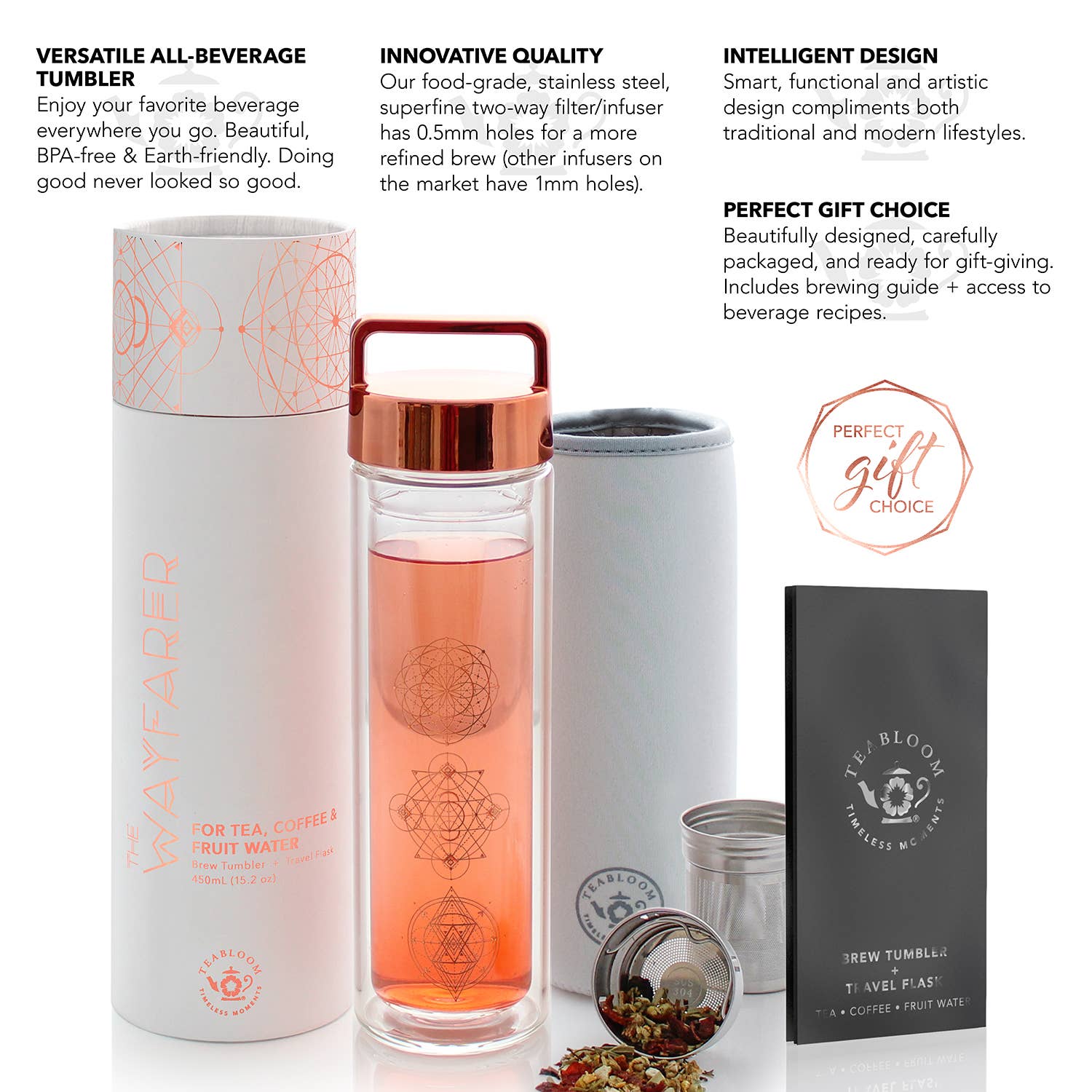 Teabloom - Teabloom All-purpose Beverage Tumbler   15 Oz / 450 ml