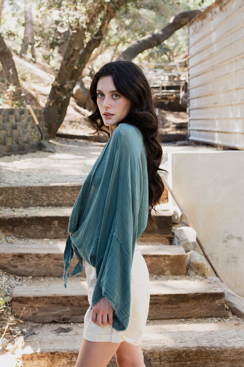 Leto Accessories - 🌸 Boho Chic Kimono Wrap - Flowy Sleeves & Lightweight - Rust