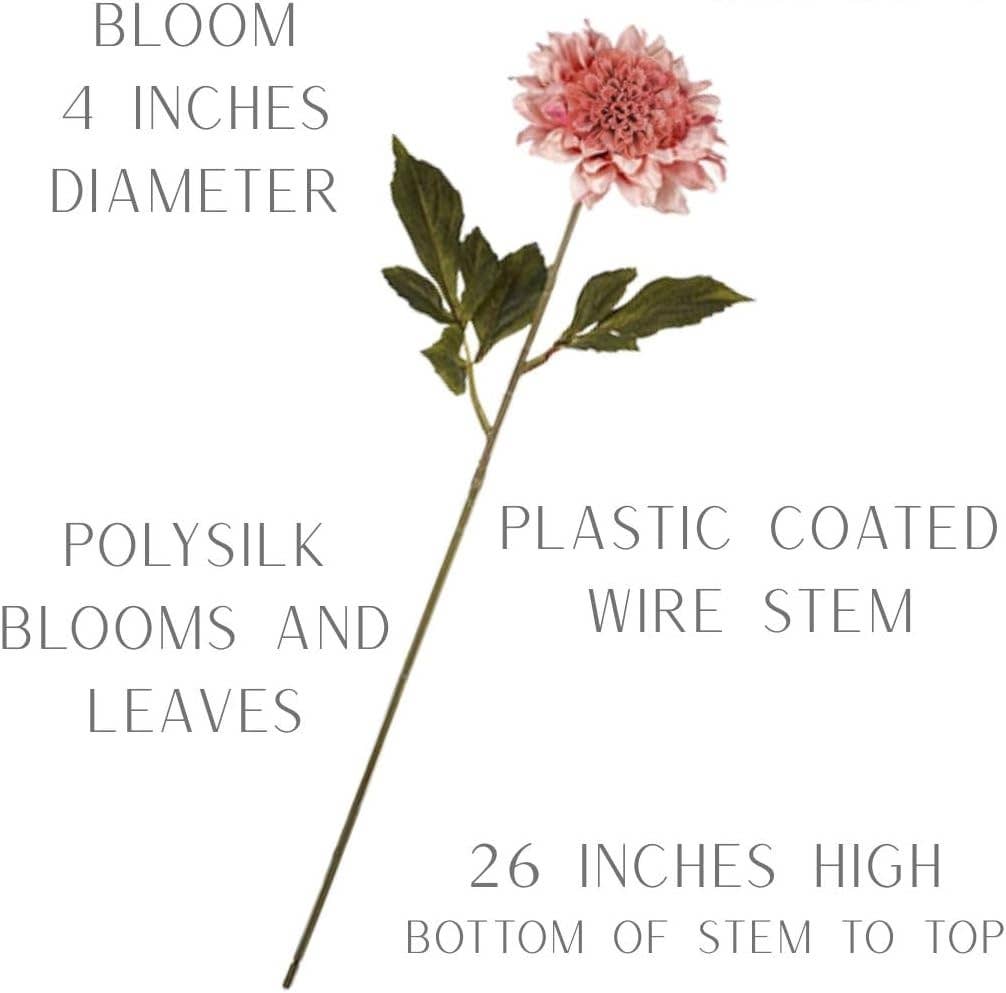 Factory Direct Craft - 28" Pink Dahlia Artificial Flower Stem