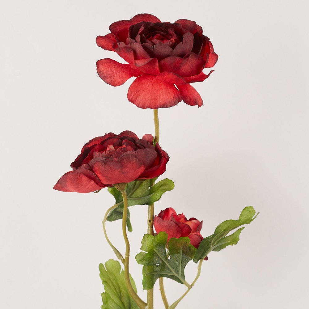 Factory Direct Craft - 27" Artificial Ranunculus Flower Stem - Select Color  - Red