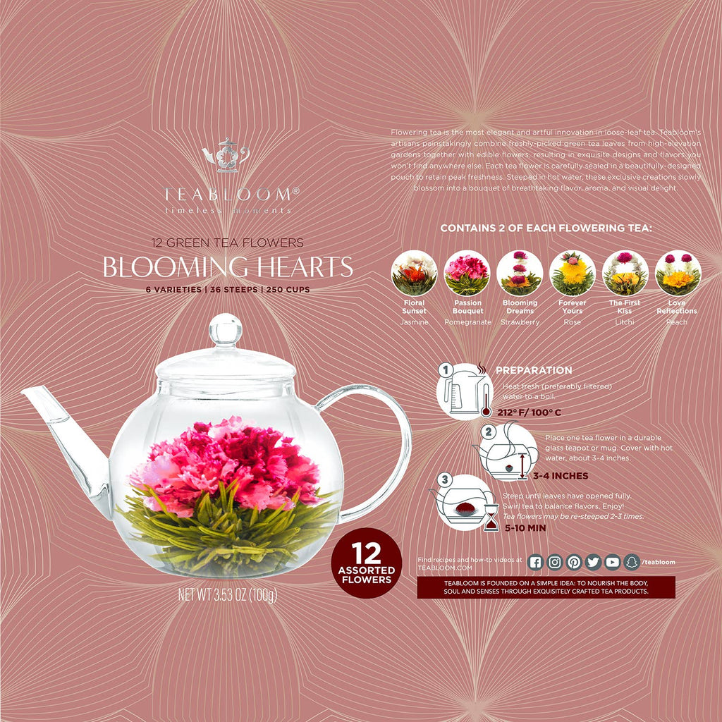 Teabloom - Teabloom Heart-shaped Flowering Teas – 12 Assorted Varieties