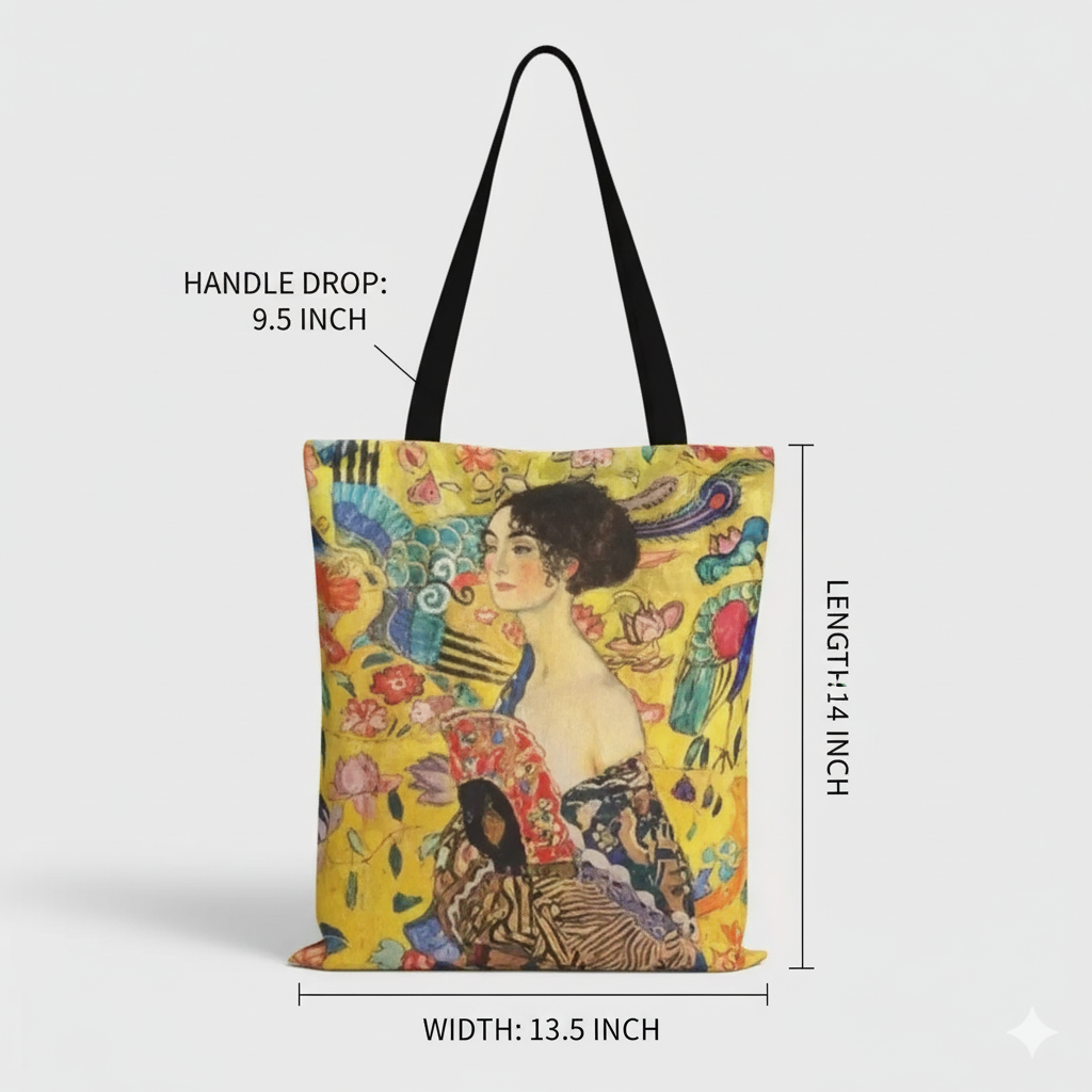Gustav Klimt Inspired Art Tote Bag – Reusable Canvas Tote