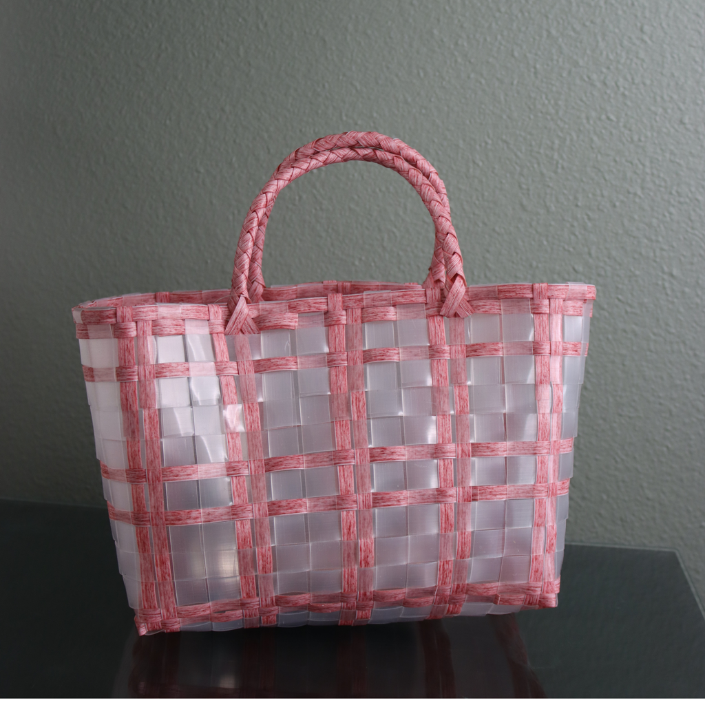 DrifWoo - Handwoven Small Woven Tote – Grocery, Gift & Market Basket - Coffee