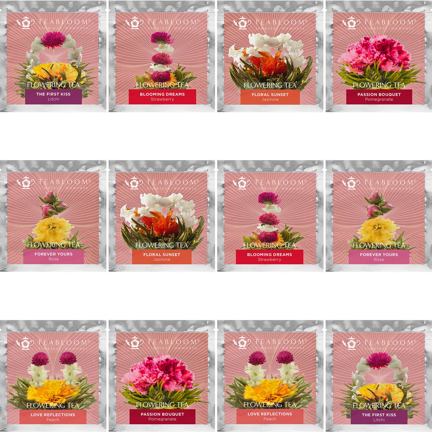 Teabloom - Teabloom Heart-shaped Flowering Teas – 12 Assorted Varieties