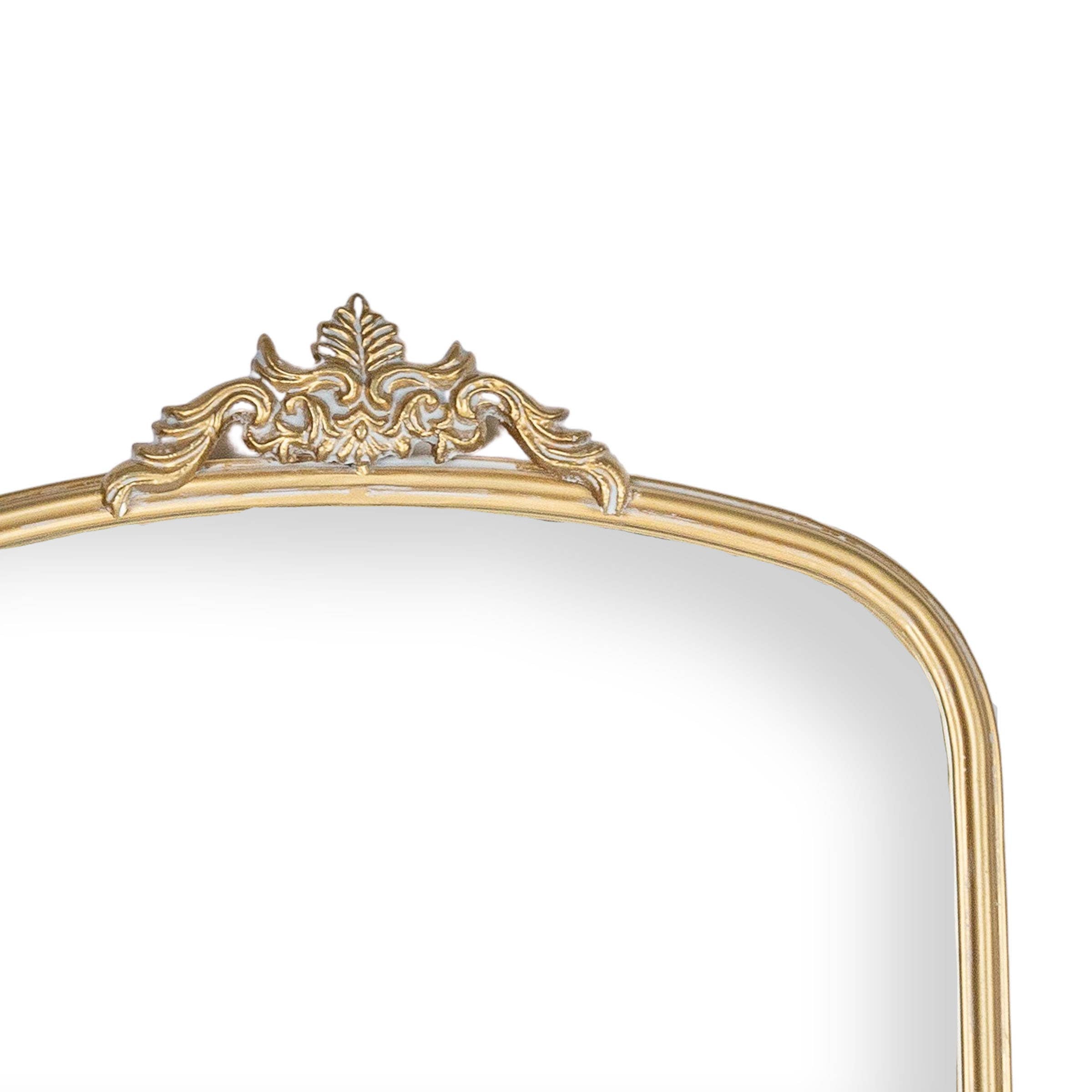 Foreside Home & Garden - Aria Antique Vintage Brass Wall Mirror Metal