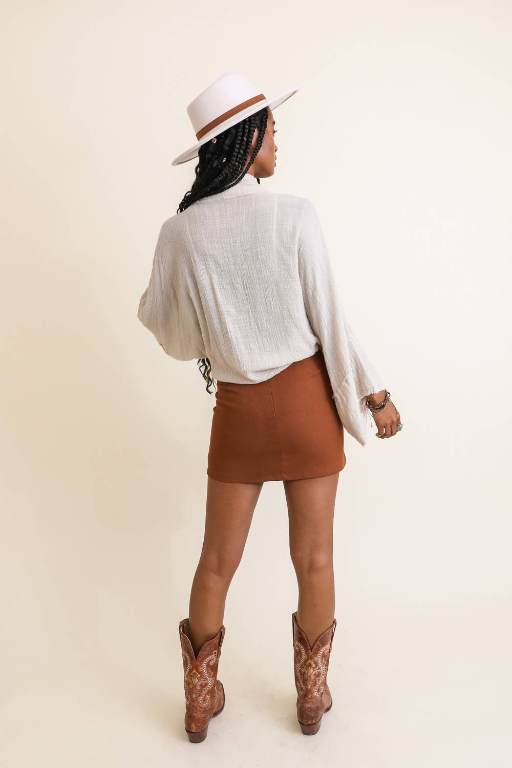 Leto Accessories - 🌸 Boho Chic Kimono Wrap - Flowy Sleeves & Lightweight - Rust