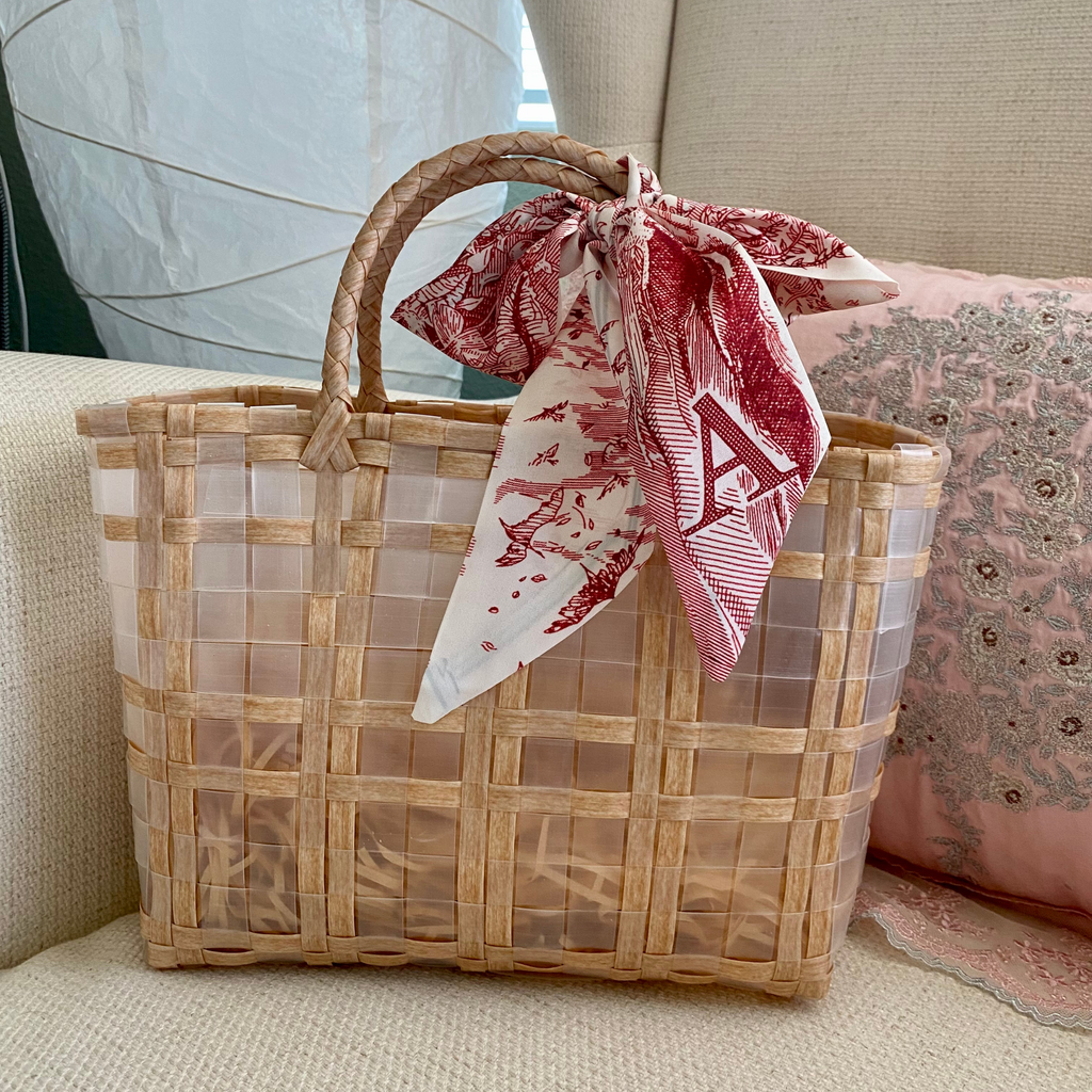 DrifWoo - Handwoven Small Woven Tote – Grocery, Gift & Market Basket - Coffee