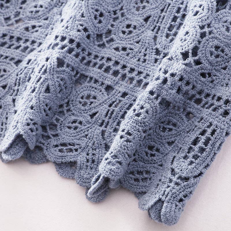 Funkyrel® Atzbranding Limited - Solid Color Crochet Lace Hollow Camisole Top - WHITE / AVERAGE