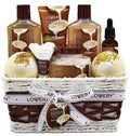 Lovery - Bath and Body Gift Basket, Vanilla Coconut Home Spa Set, 9PC