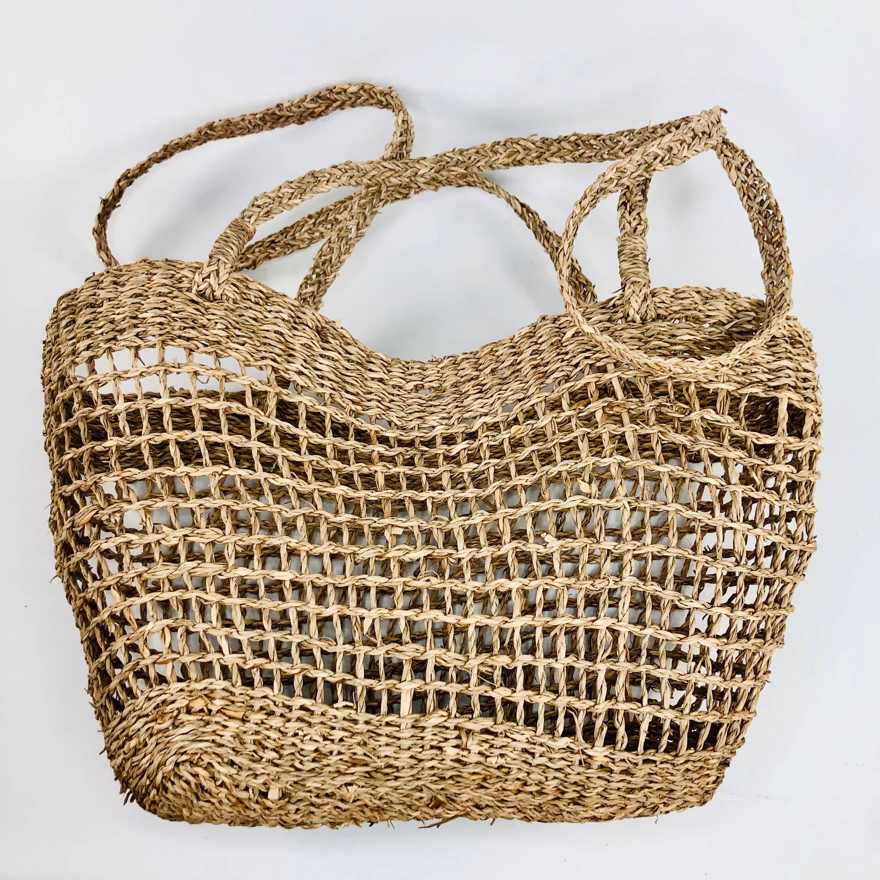 GreenWave - Woven Wicker Shoulder Bag in Seagrass Market